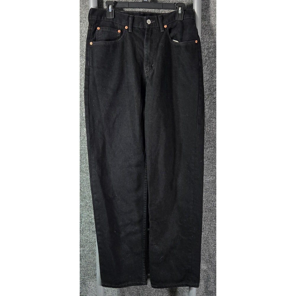 Levis 550 Mens Relaxed Fit Tapered Leg Black Denim Jeans 32x34 Fits 30x33